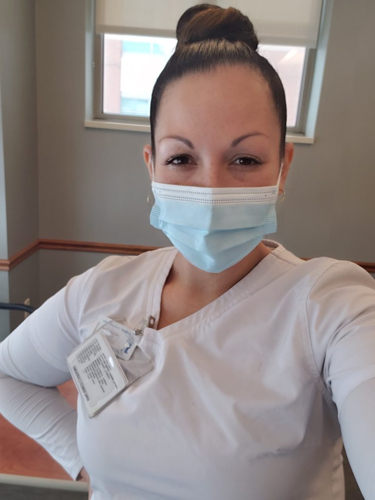 Nurse Alex in her uniform at clinical